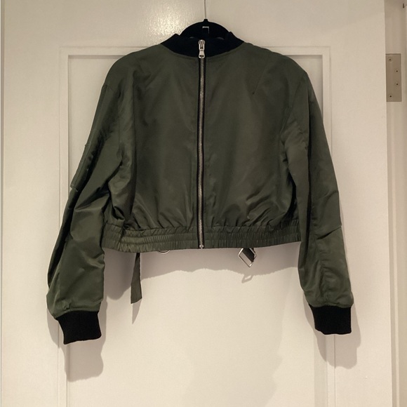 Zara Jackets & Coats Zara Hunter Green Womens S Cropped Bomber